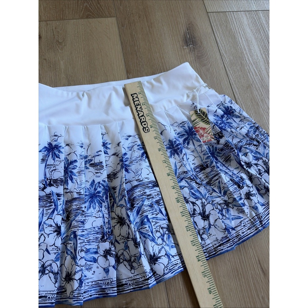 NWT Tommy Bahama Skort Golf Tennis Athletic Tropical Pleated Blue White XS - Picture 4 of 8